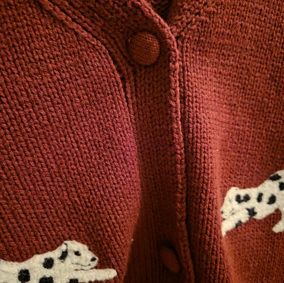 Red Cardigan with Dog Pattern - Picture 4 of 8